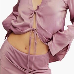 NEW FREE PEOPLE Lucia Tie Top & Maxi Skirt set in Nostalgia Rose